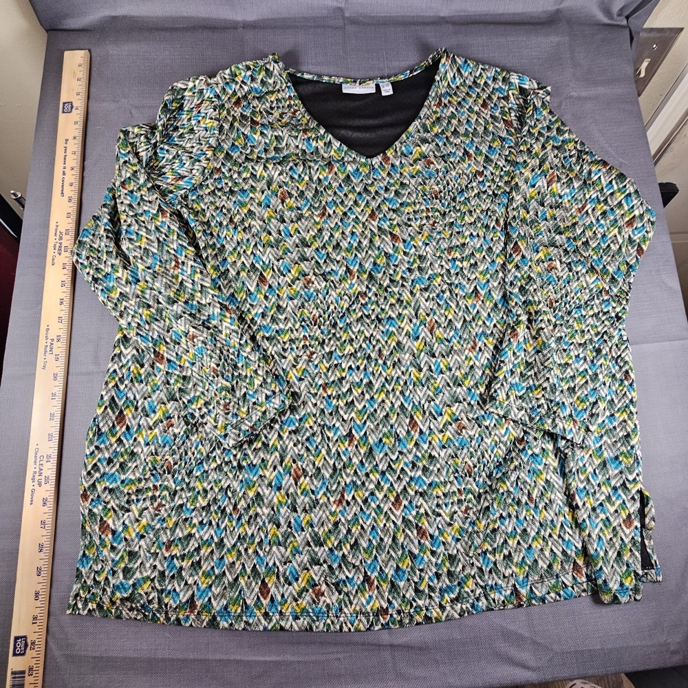Susan Graver multicolored long sleeve tunic top Size 3X